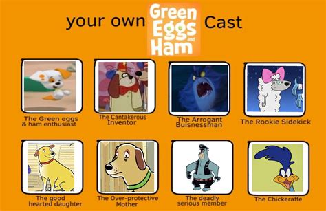 My Green Eggs and Ham Cast by Beanie122001 on DeviantArt