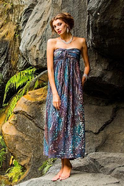 Batik dress, 'Bali Empress' - Batik Strapless Maxi Dress from Indonesia | Women's fashion ...