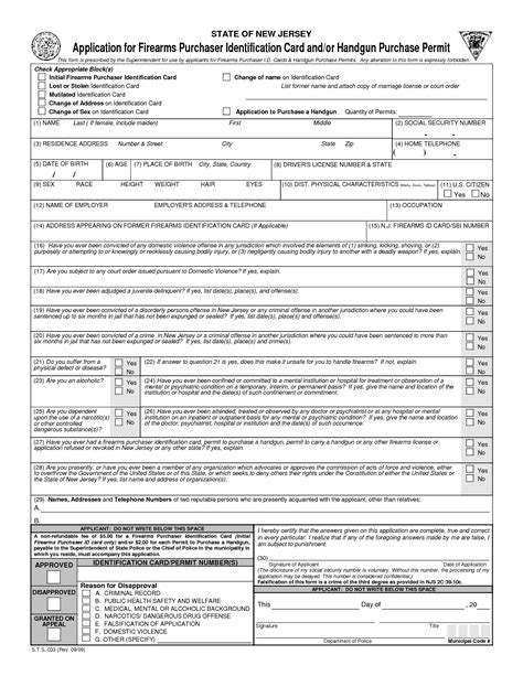 New Jersey Gun Permits - Info and forms for getting a gun license