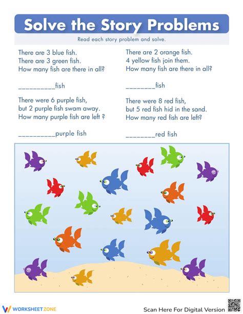 Fish Math Worksheet