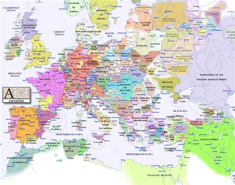 Political map of Europe, circa 1300 AD. | Historia de europa, Mapa de ...