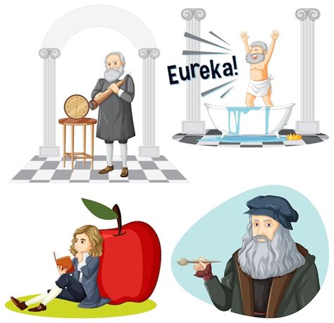 Free Vector | Set of famous person in science