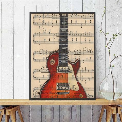 Vintage Sheet Guitar Wall Art - Artistic Pod