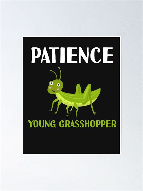 "Patience Young Grasshopper Funny Meme Kawaii Grasshoppers" Poster for ...