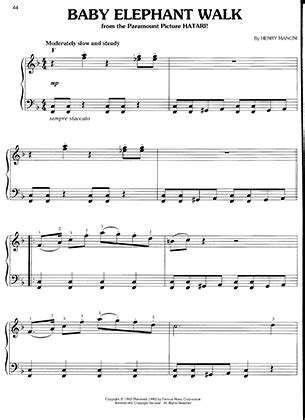 Baby Elephant Walk (Pg 46) - Hatari! Free Piano Sheet Music PDF