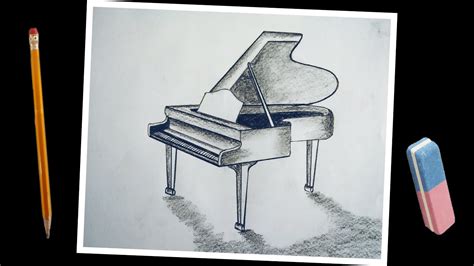 Piano Keyboard Pencil Drawing