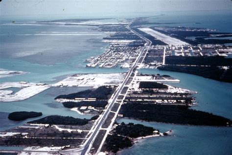 Florida Memory • Aerial view of Marathon and the Overseas Highway - Marathon, Florida