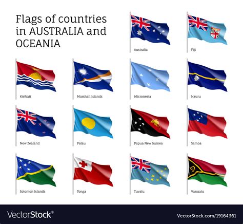 Flags countries australia and oceania Royalty Free Vector