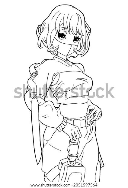 Cute Fighting Anime Manga Girl Short Stock Vector (Royalty Free) 2051597564 | Shutterstock