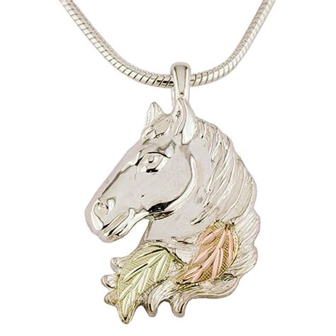 Mt. Rushmore Black Hills Gold® Sterling Silver Horse Head Pendant Necklace - 70899, Jewelry at ...