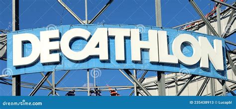 Decathlon Logo on a Metal Structure Outside the Store . Editorial Stock ...