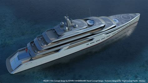 110m explorer yacht VIGOR concept from above. Image credit: Virgin Concept Yachts Monaco — Yacht ...