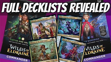 Wilds of Eldraine Full Commander Precon Decklists Revealed! - YouTube