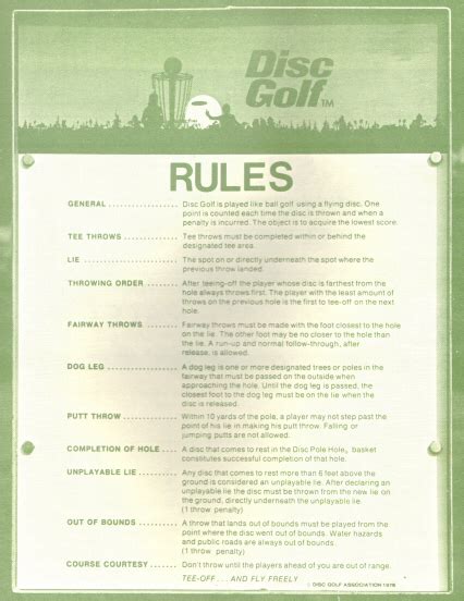 Disc Golf Rules History | Professional Disc Golf Association