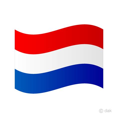 Ondeando la bandera de Holanda Gratis Dibujos Animados Imágene｜Illustoon ES