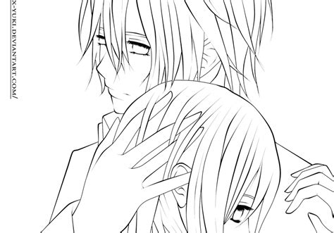 Crying Anime Kissing Simple Coloring Pages