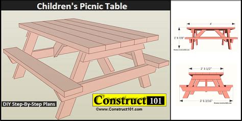 Children's Picnic Table Plans - Construct101