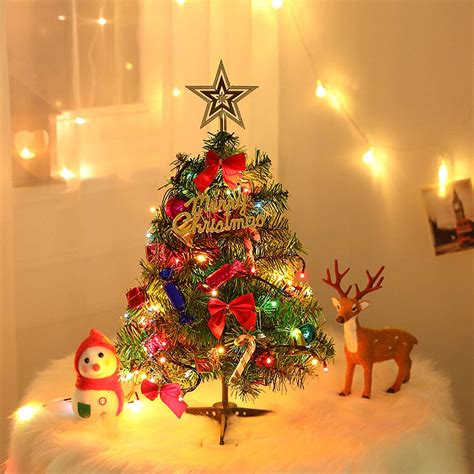 Coolmade Small Christmas Tree with Lights, Mini Desktop Decoration Tree ...