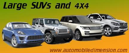 Large SUV and 4x4 cars comparison with dimensions and boot capacity