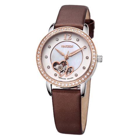 Skeleton heart automatic luxury ladies watch