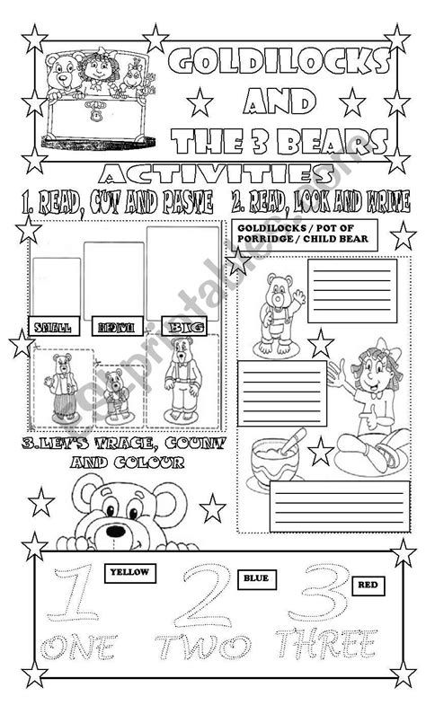 GOLDILOCKS AND THE 3 BEARS/ ACTIVITIES/ PART 2 - ESL worksheet by ...