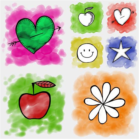 Watercolour Icons Free Stock Photo - Public Domain Pictures