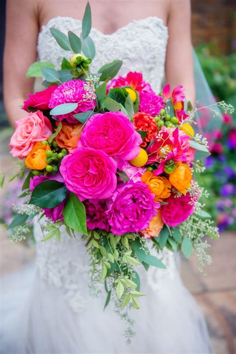 Coral, Fuchsia, Pink and Orange Bouquet