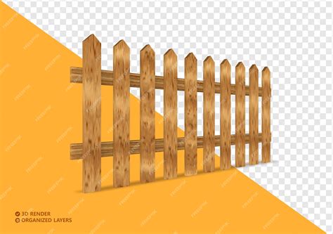 Premium PSD | Wooden fence in perspective