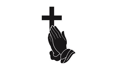 Praying Hand Holding Cross.Religion Logo Graphic by DEEMKA STUDIO · Creative Fabrica