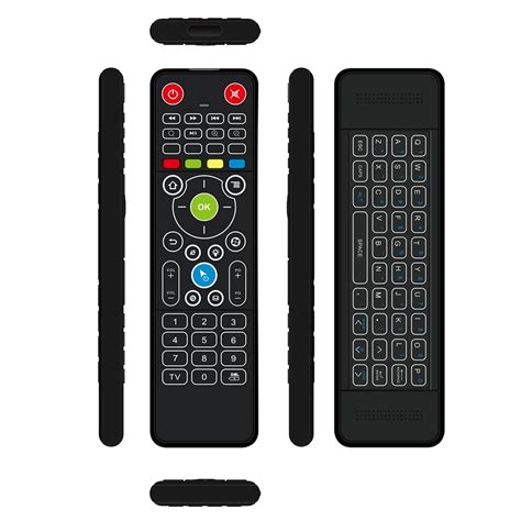 TZ18 Wireless Mini Keyboard Double-side Handheld Remote Control with 6- Sensor Gyroscope White ...