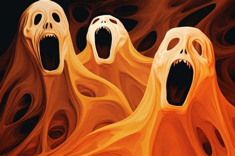 Premium AI Image | Scary ghost halloween poster background