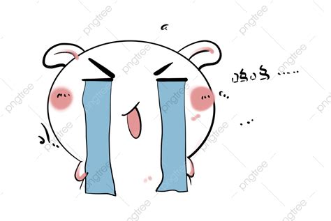 Crying Emoji PNG Transparent, Crying Bunny Emoji Pack, Rabbit, Emoticons, Hand Draw PNG Image ...