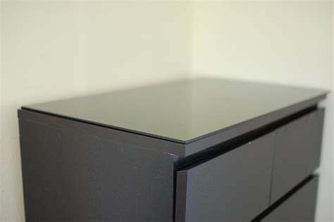 Black IKEA MALM 6-drawer dresser with glass top for sale | Flickr