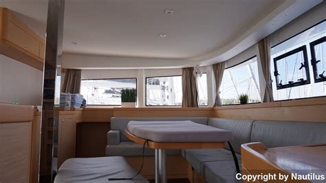 The interior of the sailing catamaran Lagoon 42