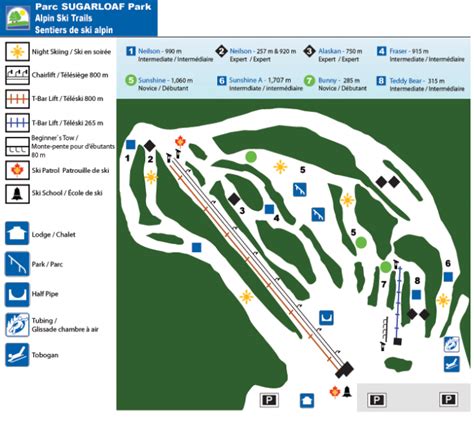 Sugarloaf Provincial Park Trail Map • Piste Map • Panoramic Mountain Map