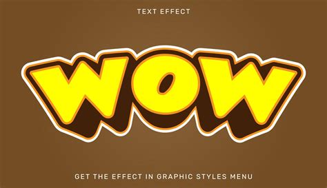 Wow text effect template in 3d style 23833909 Vector Art at Vecteezy