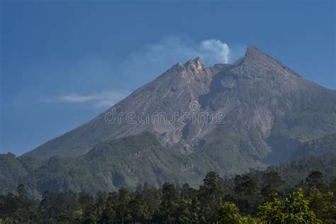 Mount Merapi, Indonesia Volcano Landscape View Stock Image - Image of ...