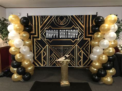 Great Gatsby Birthday Back Drop | Gatsby party decorations, Mens ...