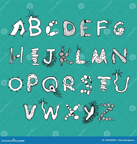 Bold Biology Font stock vector. Illustration of flat - 128944389