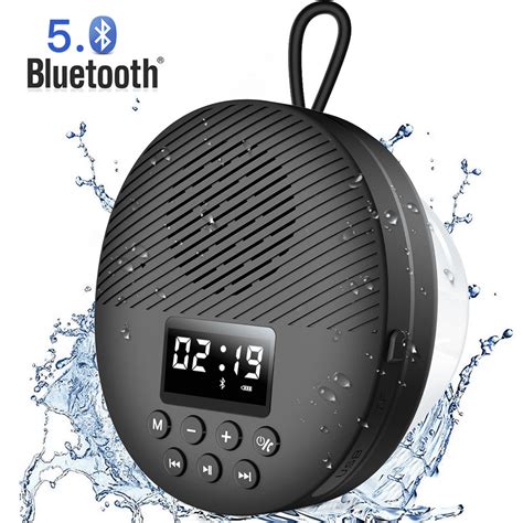 AGPTEK Waterproof Shower Speaker, Bluetooth Speaker with Built-in Mic for Bathroom Kitchen R2 ...