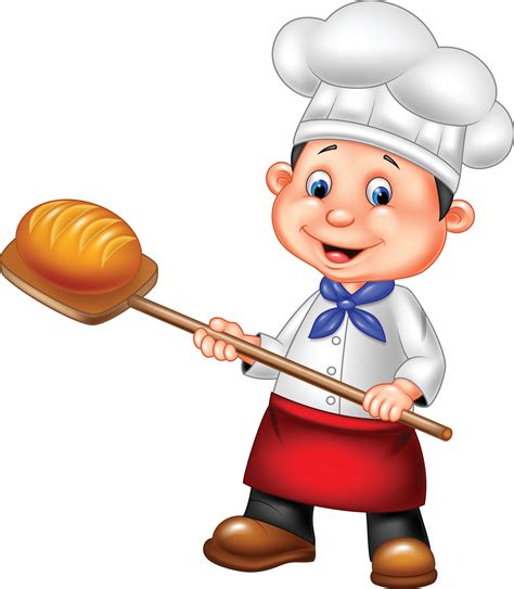 Cartoon baker holding bakery peel tool with bread 8078652 Vector Art at ...