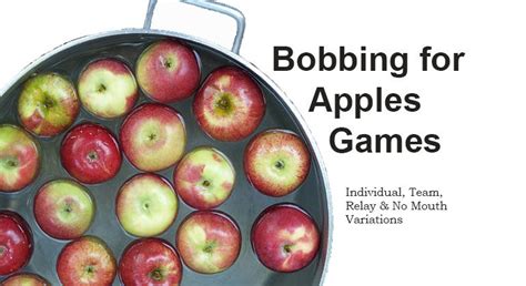 7 Apple Catching - Bobbing for Apples styled game ideas for your Halloween or Harvest party. We ...