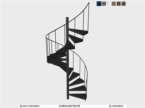 The Sims Resource - Spiral stairs - Industrial staircase (medium)