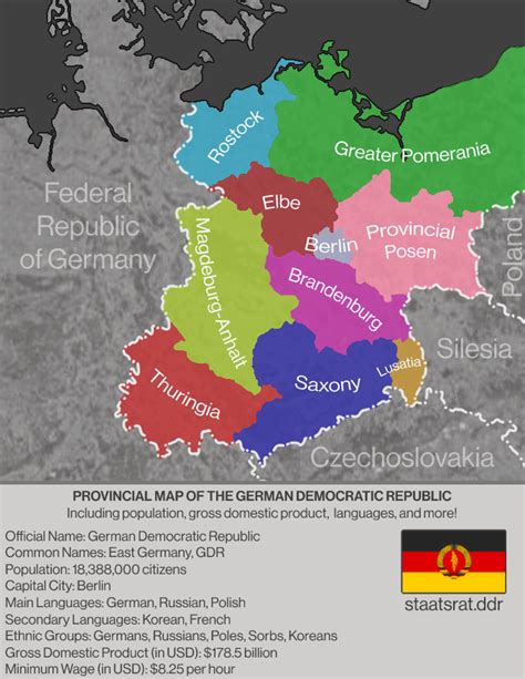 Provincial Map of the German Democratic Republic, circa 2002 ("East Germany, the European North ...