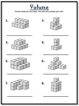 5th Grade: Volume of Irregular Shapes II - Unit Cubes | Volume math ...