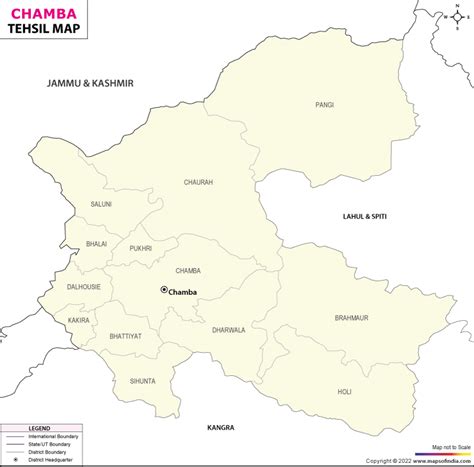 Chamba Tehsil Map, List of Tehsils in Chamba