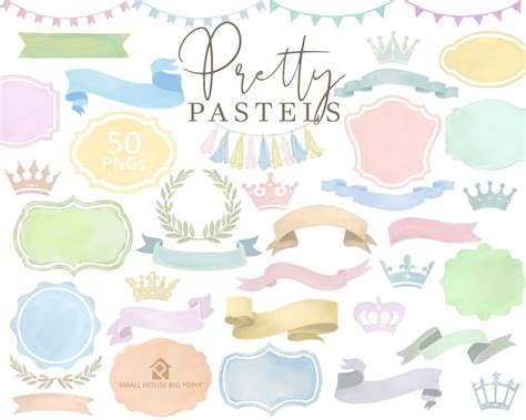 Pastel Banners Pastel Banners Bunting Banners Crest | Etsy