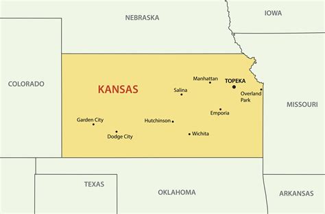 Map of Kansas - Guide of the World