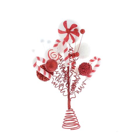36cm Red and White Christmas Tree Topper