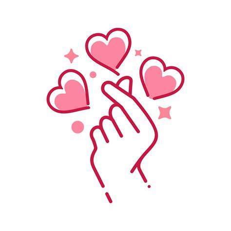 mini i love you hand clip art in pink color ,korean heart finger i love you sign icon vector ...